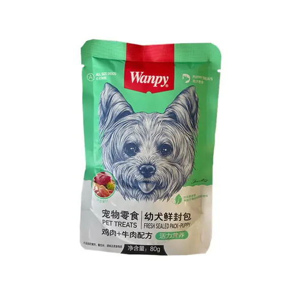 پوچ توله سگ ونپی با طعم مرغ و گوشت گاو Wanpy Chicken & Beef وزن ۸۰ گرم