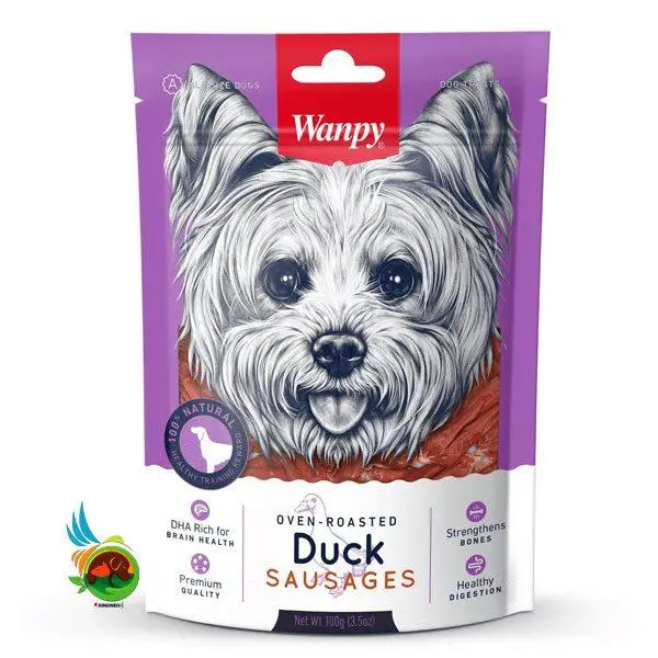 تشویقی سوسیسی سگ ونپی با طعم اردک Wanpy duck sausages وزن ۱۰۰ گرم - 3