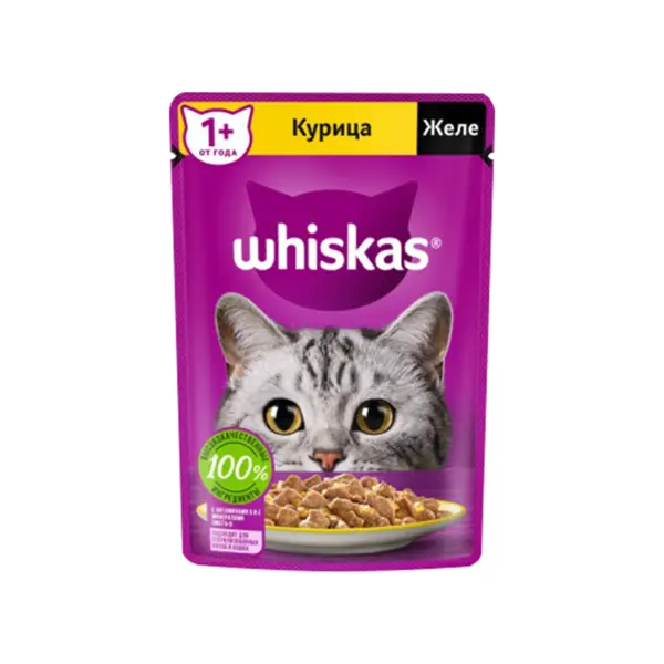پوچ گربه ویسکاس با طعم مرغ Whiskas Chicken In Jelly وزن 75 گرم - 6