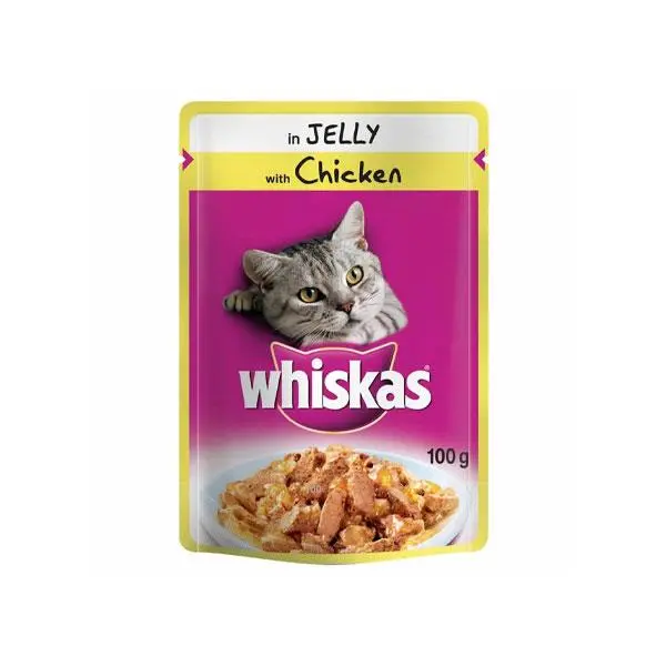پوچ گربه ویسکاس با طعم مرغ Whiskas Chicken In Jelly وزن 75 گرم - 3