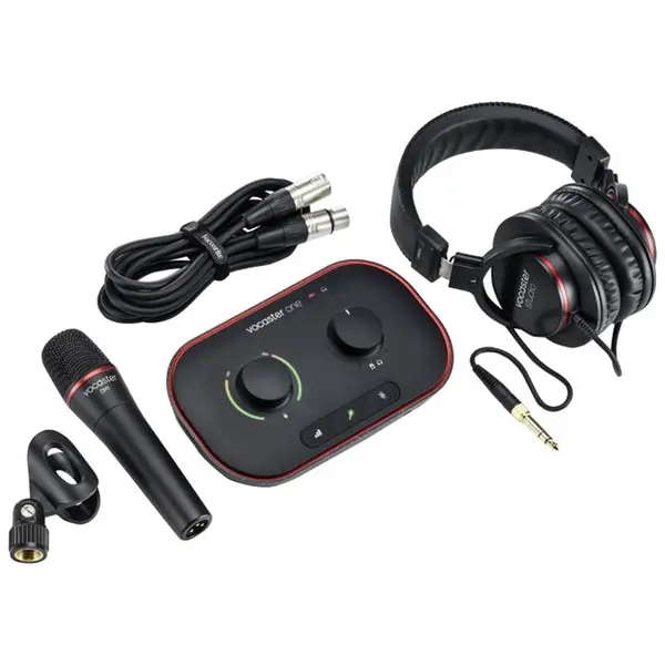 پکیج استودیویی کارت صدا، میکروفون و هدفون فوکوسرایت مدل Vocaster One Studio - 5