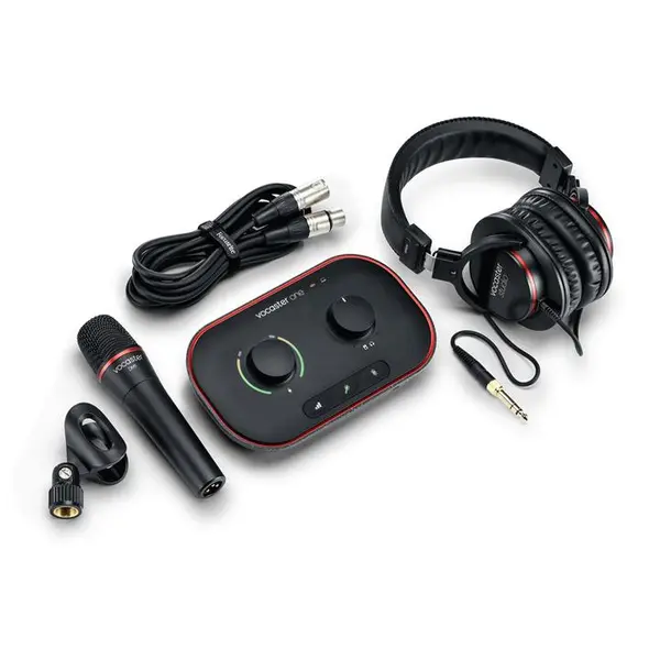 پکیج استودیویی کارت صدا، میکروفون و هدفون فوکوسرایت مدل Vocaster One Studio - 6