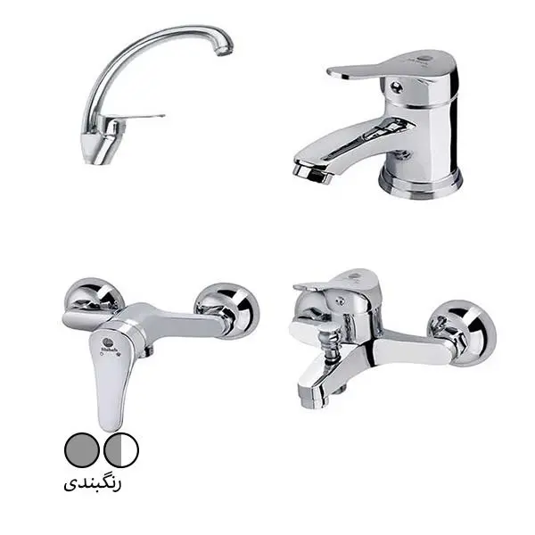 ست شیرآلات شیبه مدل آذر سفید  - 3