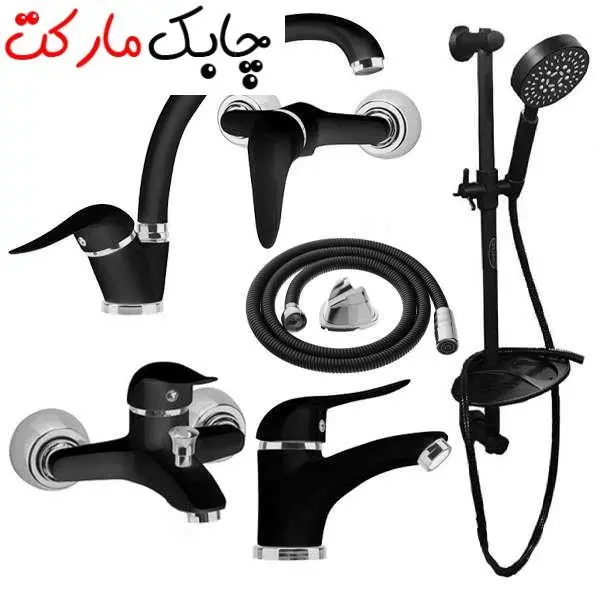 ست شیرآلات فراست پویا مدل صدف به همراه علم دوش حمام و شلنگ توالت - 3