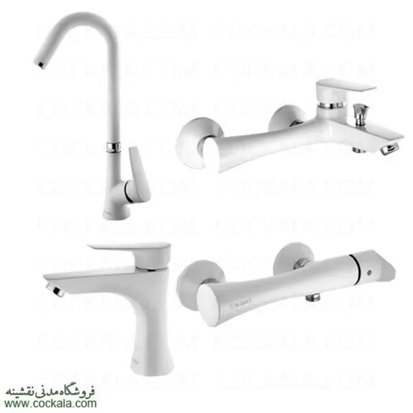ست کامل شیرآلات البرز روز مدل کارن سفید - 6