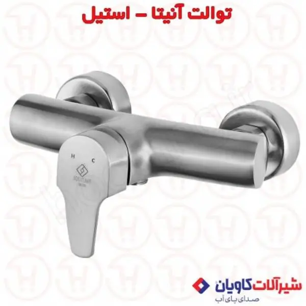 شیر توالت اهرمی کاویان مدل آنیتا استیل - 4