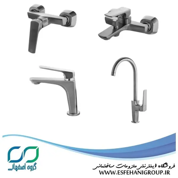 ست شیرآلات البرز روز مدل آلپاین استیل مات - 2