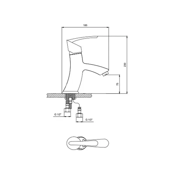 شیر روشویی درخشان مدل تاپ گلد - 4
