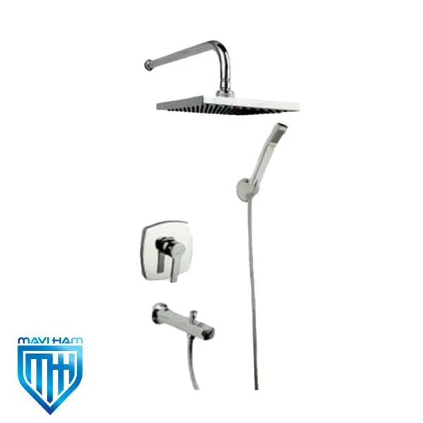 شیر حمام و دوش توکار ویوات فلت کروم راسان کلاس۳ - 3