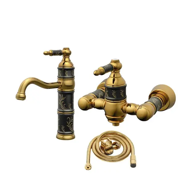 ست شیرآلات کسری مدل توکیو مشکی طلایی مجموعه 3 عددی - 2