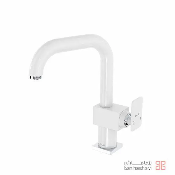 شیر روشویی علم دار سفید کلار مدل فلت سری 99 - 3