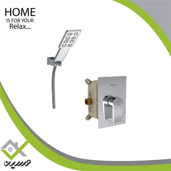 شیر دوش توکار شودر مدل رومر پلاس کروم تیپ ۲ brass - 6
