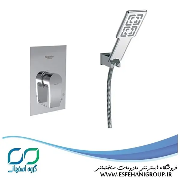 شیر دوش توکار شودر مدل رومر پلاس کروم تیپ ۲ brass - 5