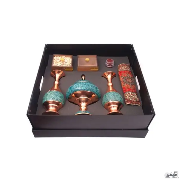 ست گلدان و شکلات خوری فیروزه کوبی - 3