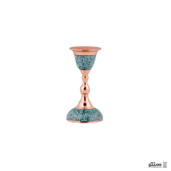 شمعدان فیروزه کوبی آقاجانی سایز متوسط ارتفاع ۱۵ - 2