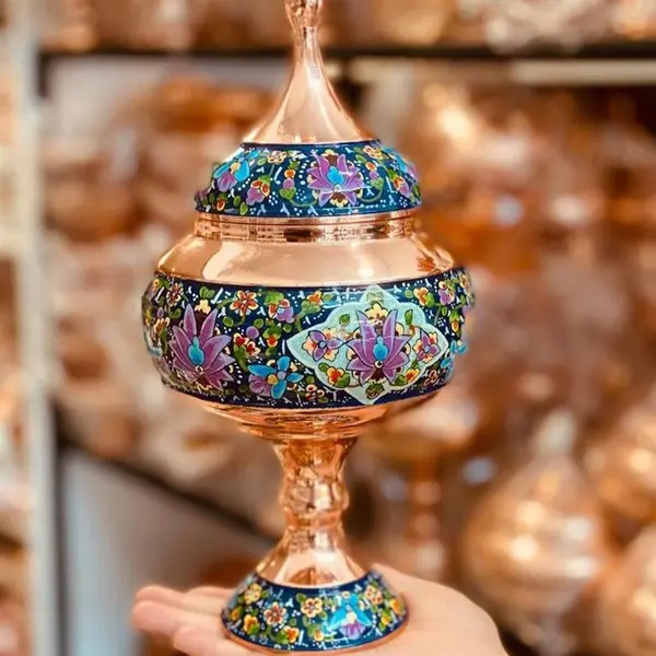 قندان مسی میناکاری - 3