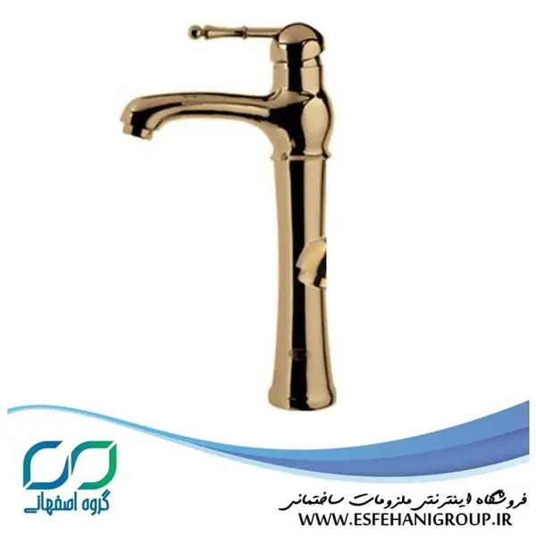 شیر روشویی پایه بلند البرز روز مدل مارتین طلایی - 2