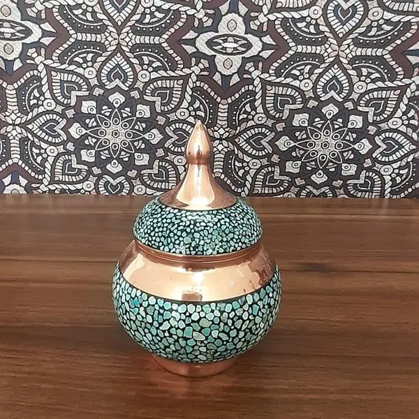 قندان فیروزه کوبی 12 سانتی - 2