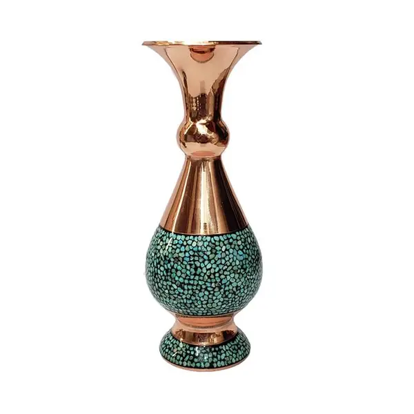 گلدان فیروزه کوبی مدل صراحی کد 25 - 2