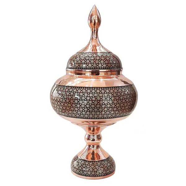 شکلات خوری خاتم کاری مسی کد 25 - - 2