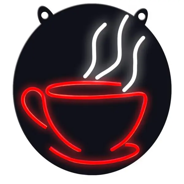 چراغ دیواری مدل نئون طرح فنجان قهوه - 2
