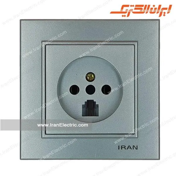 پریز تلفن دوکاره ایران الکتریک مدل برلیان - 6