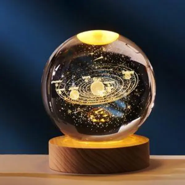 چراغ رومیزی مدل گوی شیشه ای طرح کهکشان - 3
