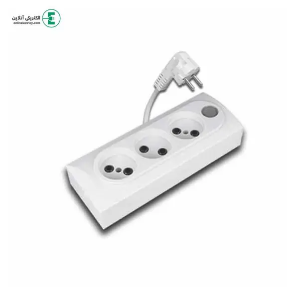 پریز سه خانه کلاسیک با کابل 1/8 متری(خیام الکتریک) - 3