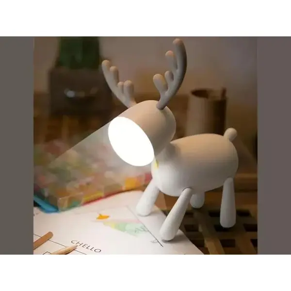 چراغ رومیزی سیلکونی فانتزی شارژی طرح گوزن L17 Cartoon deer small night light USB charging - 2
