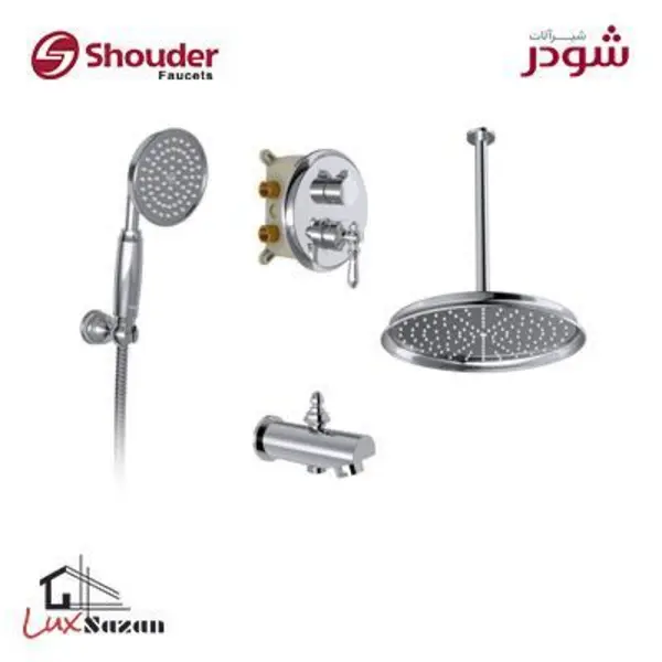شیر حمام توکار کروم شودر مدل زیگموند تیپ 1 - 3