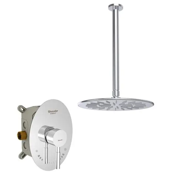 شیر دوش توکار شودر مدل روگن کروم تیپ 1 Brass - 4