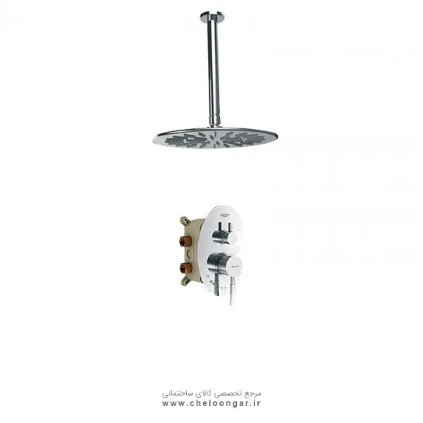 شیر دوش توکار شودر مدل روگن کروم تیپ 1 Brass - 2
