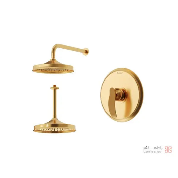 متعلقات شیر حمام توکار شودر مدل گلوریس تیپ 1 BRASS  - 2