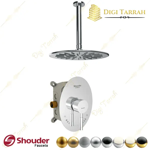 شیر دوش توکار شودر مدل روگن کروم تیپ 1 Brass - 3
