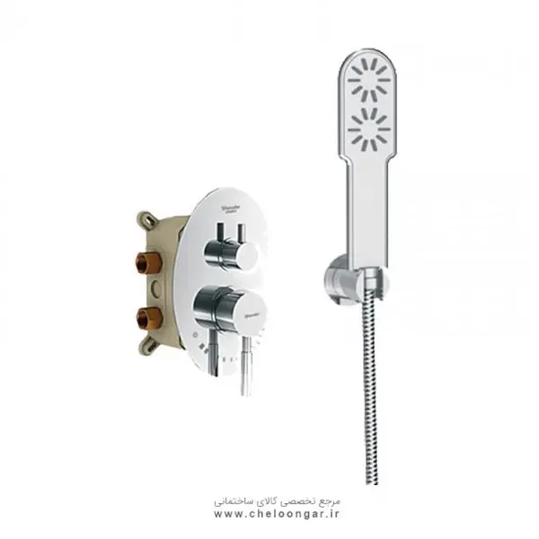 شیر دوش توکار شودر مدل روگن  تیپ 2 Brass - 2