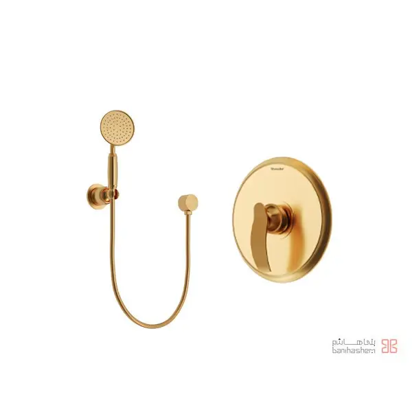 متعلقات شیر حمام توکار شودر مدل گلوریس تیپ 2 BRASS  - 2