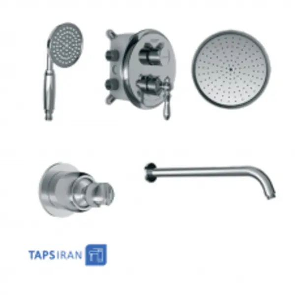 شیر دوش توکار شودر مدل زیگموند کروم تیپ 3 Brass - 2