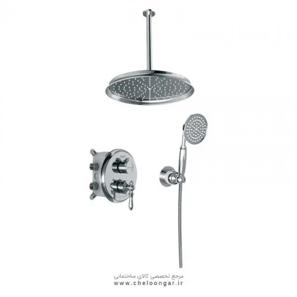 شیر دوش توکار شودر مدل زیگموند کروم تیپ 3 Brass - 3