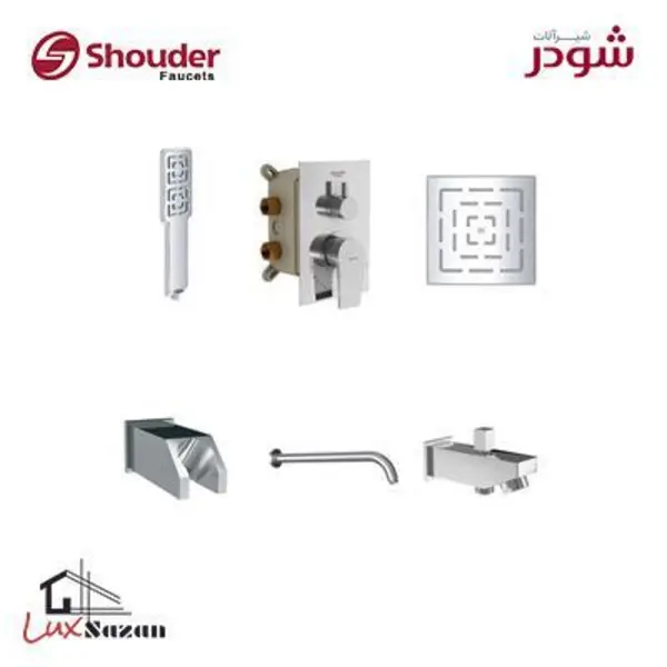 حمام توکار شودر مدل رومر کروم ‌ABS تیپ 1 - 3