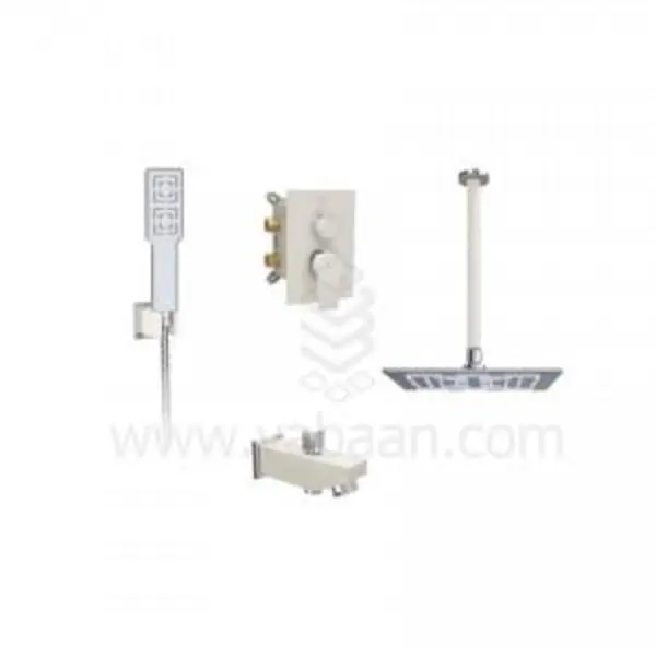 شیر توکار حمام شودر مدل رومر شیری کروم (سردوش پلاستیک ABS) تیپ 4 - 5
