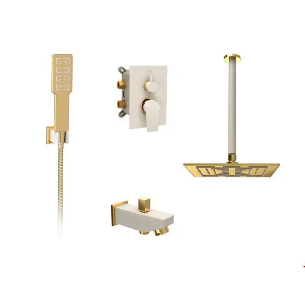 شیر توکار حمام شودر مدل رومر شیری کروم (سردوش پلاستیک ABS) تیپ 4 - 6