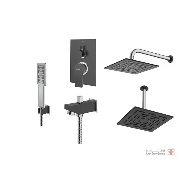 شیر دوش توکار شودر مدل رومر پلاس کروم تیپ ۴ brass - 4
