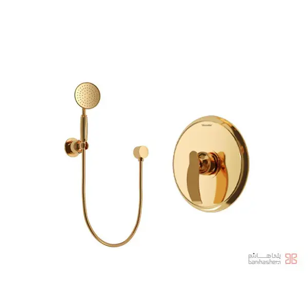 ست شیرآلات حمام توکار شودر مدل گلوریس BRASS  تیپ 2 طلایی - 2