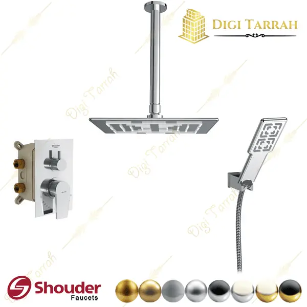حمام توکار شودر مدل رومر ‌کروم Brass تیپ 3 - 4
