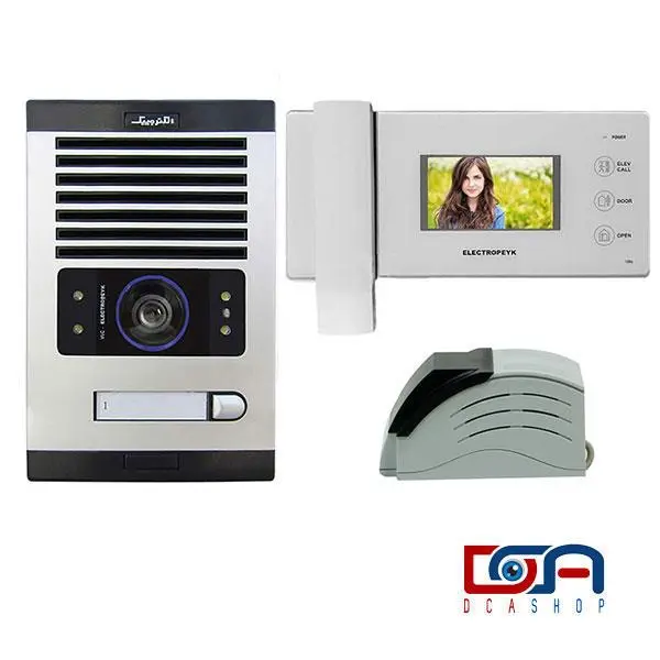 آیفون تصویری الکتروپیک مدل 1096 سفید یک واحدی با پنل 1086 - 2