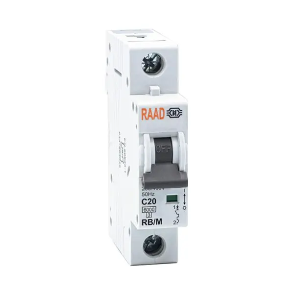 کلید مینیاتوری 1 پل 20 آمپر RB-M-1P-C20-6KA رعد - 2