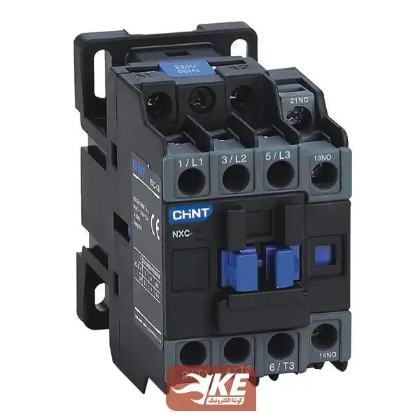 کنتاکتور 12 آمپر 5.5 کیلووات برند CHINT بوبین VAC 220 مدل 12-NXC - 3