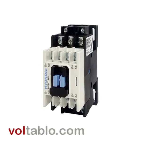 کنتاکتور 18 آمپر، 7.5کیلووات، بوبین 220VAC ، برند هیوندای مدل HGCB - 3