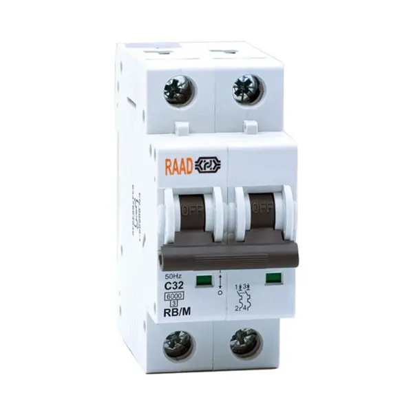کلید مینیاتوری 2 پل 32 آمپر RB-M-2P-C32-6KA رعد - 2