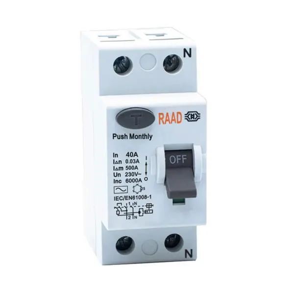 کلید محافظ جان 2 پل 40 آمپر RBRC-2P-40A-6kA رعد - 2